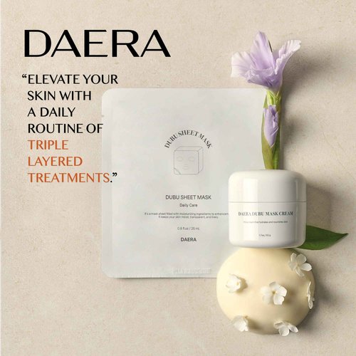 DAERA Korean DUBU Cream Glass Skin Care, Deep Hydrating Repairing Nourishing for Dry and Sensitive Skin, Panthenol, Niacinamide, Adenosin, Korean Moisturizer