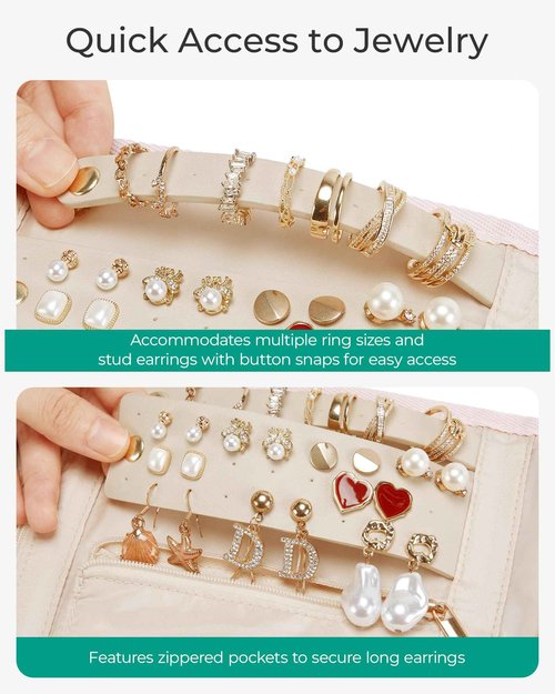 BAGSMART Travel Jewelry Case + Travel Makeup Bag