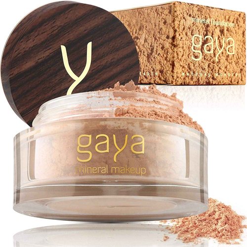Gaya Cosmetics Vegan Mineral Powder Foundation - Light to Full Coverage, Natural-Looking, Cruelty Free, No Chemicals (MF7)