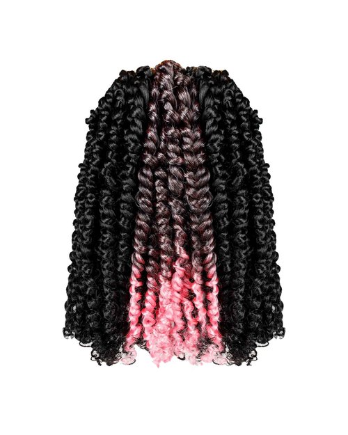 Passion Twist Crochet Hair - Mixed Color Combo Pack (7 Boxes 1B+2 Boxes T1B/Pink), Pre-twisted Pre Looped Synthetic Hair Extensions For Black Women and Kids - 10 Inches
