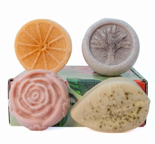 LU'HANNA Handmade All-Natural Castile Soap w/Essential Oils & Organic Clays, Rose, Lavender, Citrus, Tea Tree Eucalyptus, (Pack of 4, 3.5 oz each)