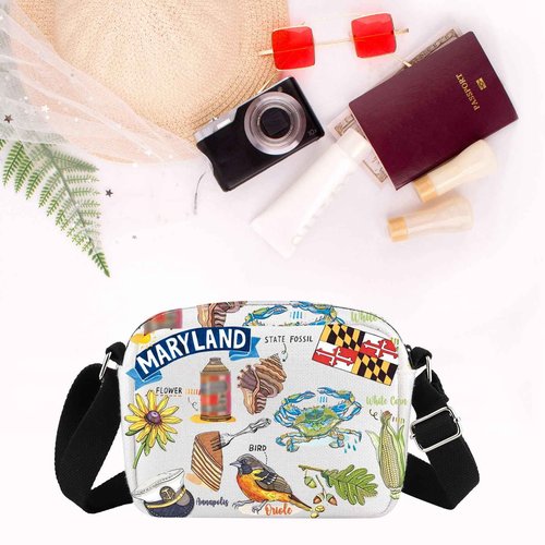 PWHAOO Maryland State Souvenirs Gift Maryland Makeup Bag Maryland Home Cosmetic Bag Maryland Tourism Gift Maryland Vacation Gift (Maryland BC)