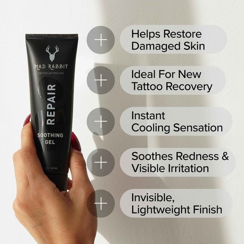 Mad Rabbit Tattoo Aftercare Soothing Gel & Moisturizer + Replenish Tattoo Body Lotion Bundle