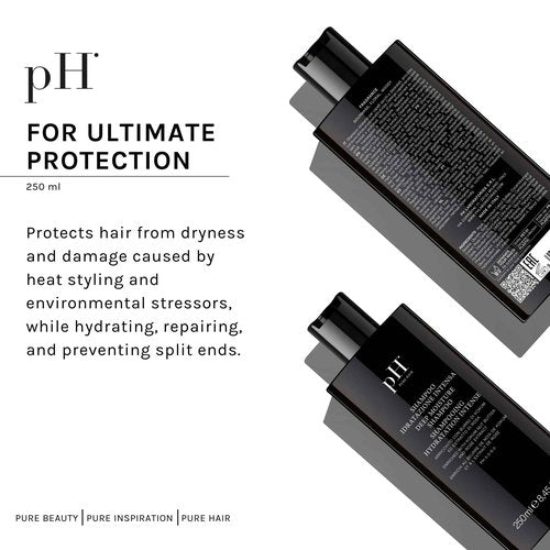 pH PURE HAIR Deep Moisture Shampoo - Sulfate-Free, Hydrating pH Balanced Shampoo for Dry, Damaged & Color-Treated Hair with Kokum Butter & Rose Extract - 8.45 oz