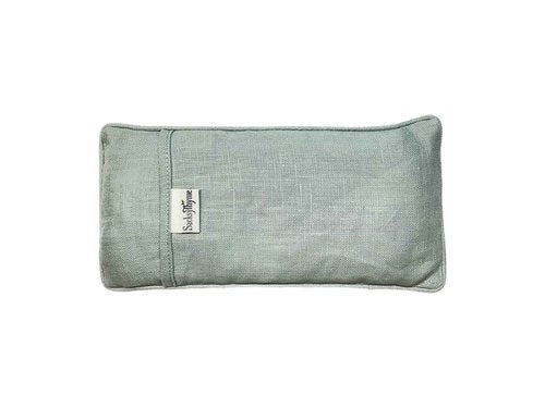 Sacksy Thyme Organic Linen Eye Pillow - Lavender & Flaxseed for Relaxation, Yoga, Stress Relief - Microwavable Heating Pad & Cool Compress - Made in USA - Gifts for Meditation - (Lavender)