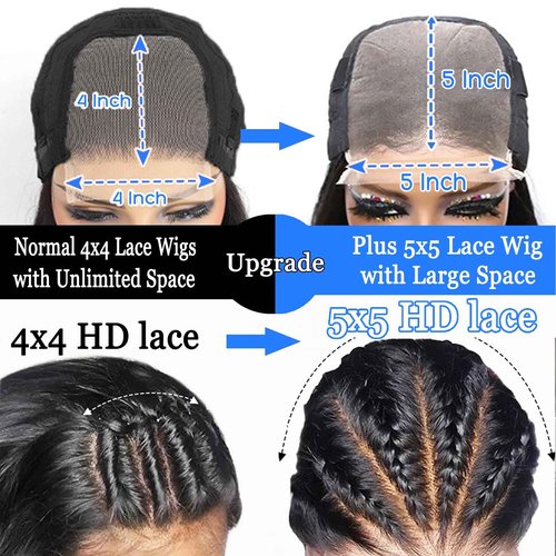 Kerberey Glueless Wigs Human Hair Pre Plucked Pre Cut Wear and Go Bob Wig Human Hair Deep Wave Wigs 5x5 HD Lace Closure Curly Wigs for Black Women Lace Front Glueless Wigs Human Hair 8Inch