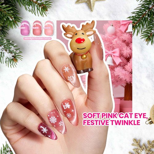 Beetles Cat Eye Gel Nail Polish Set - 36 Colors Gift Spree Red Purple Brown Green Burgundy Magnetic Christmas Gel Polish Kit Base Glossy Matte Top Coat Soak off UV DIY Salon Nail Art Gift for Women