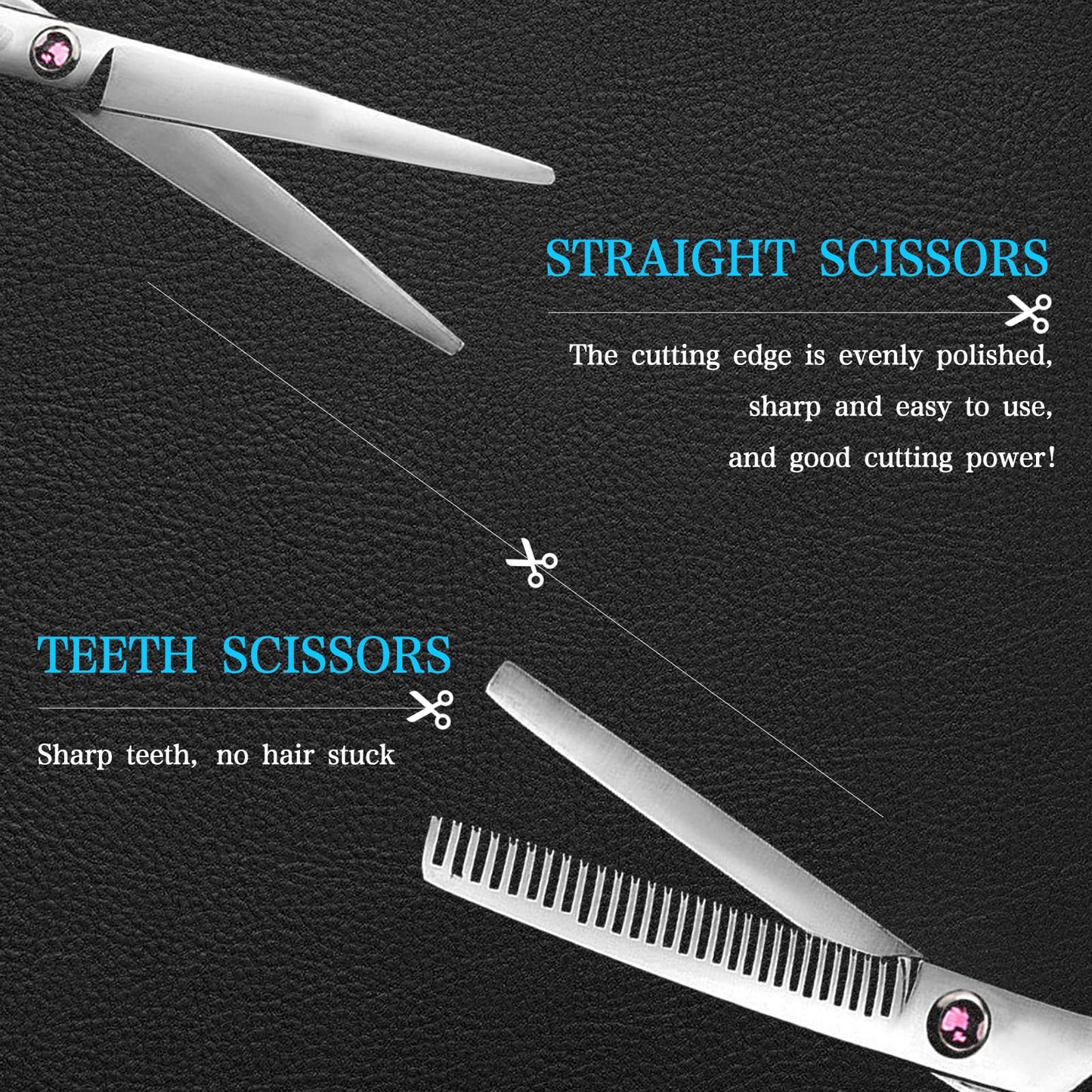 Professional Hair Cutting Scissors Set - Premium Stainless Steel Haircut Scissors Kit, Sharp Hair Scissors for Men Women, Barber Hairdressing Shears Kit, Thinning Scissors Shears for Salon Home Adults