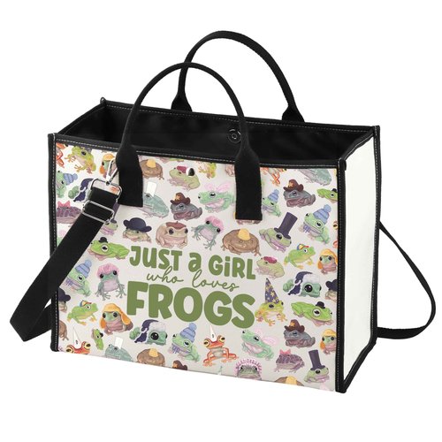 LEVLO Frog Cosmetic Animal Lover Gift Just A Girl Who Loves Frogs Zipper Pouch Bag Frogs Lover Gift (Cartoon Frog LT)