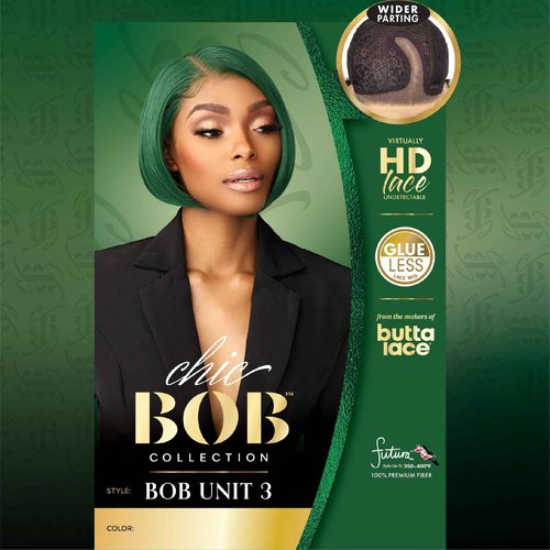 Sensationnel Chicbob Lace Frontwig - Bob Unit 3 Face Framing Glueless Wig Wide 5 Inch Deep Part Synthetic Preplucked Hairline (DIRTYBLONDE)