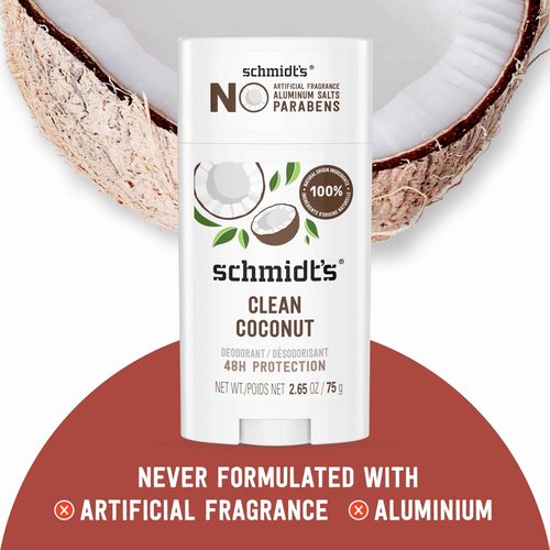 Schmidt's Aluminum Free Natural Deodorant for Women and Men, Sandalwood and Citrus & Aluminum-Free Vegan Deodorant Clean Coconut for Women and Men