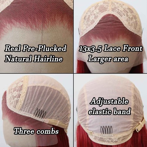 BTWTRY White Synthetic Lace Front Wig - Long Straight Platinum Snow White Lace Front Synthetic Wig - Pre Plucked Natural Hairline - Glueless Heat Resistant Fiber Hair Wig for Fashion Women