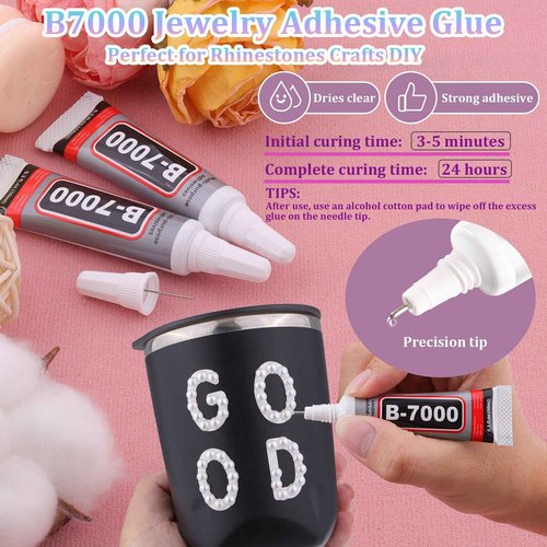 Nail Art Flat Back Half Round Pearl Kits, Mixed Sizes 6000 Pcs with B7000 Jewelry Glue White Small Pearls for Nails with Picking Tools for Graduation Cap Decorations Home DIY Body Face Craft Use