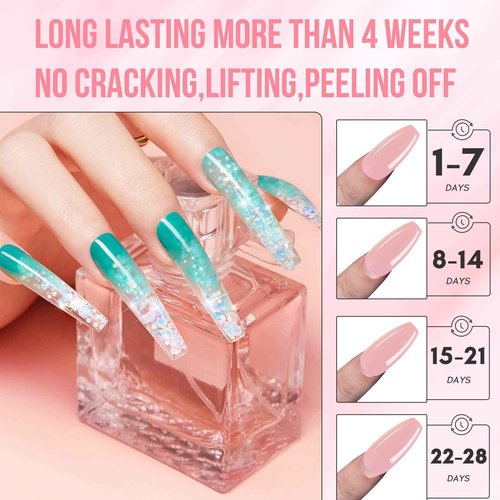 Makartt Nail Art Brushes,Liner for Nails, 5pcs, 7/9/11/15/25mm Bundle with Makartt Builder Nail Gel 15ml 5 in 1 Multifunctional Clear Gel Nail Polish