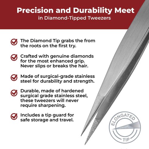 World's Best Tweezers Diamond Tip Tweezer (Professional)
