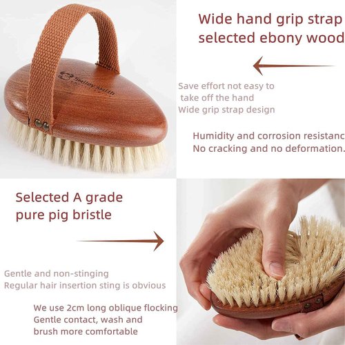 Premium Dry Brushing Body Brush for Glowing Skin Exfoliating Shower Brush for Silky Smooth Results Portable Dry/Wet Exfoliator Brush Removes Dead Skin and Cellulite Ultimate Comfort and Effectiveness