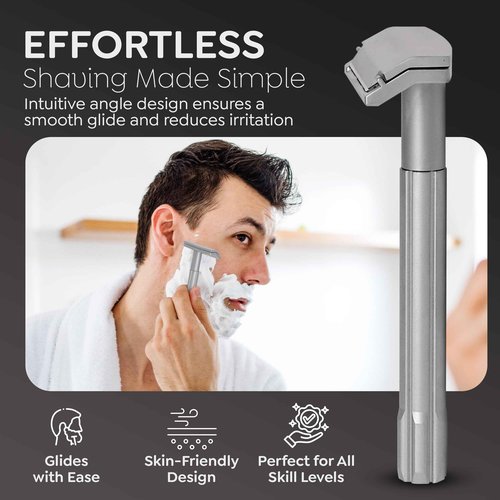 Parker Safety Razor, The SOLOEDGE – Single Edge Razor with Magnetic Head & 100 Platinum SE Blades – Precision Shaving, Reusable & Plastic-Free Razor for Men & Women