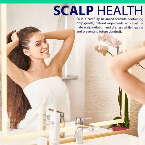 NAPURA S6 Active Professional Anti Dandruff Shampoo with Tea Tree Oil, 1% Zinc and 1% Salicylic Acid - Natural Itchy Scalp Treatment (13.53 fl oz) for Men and Women