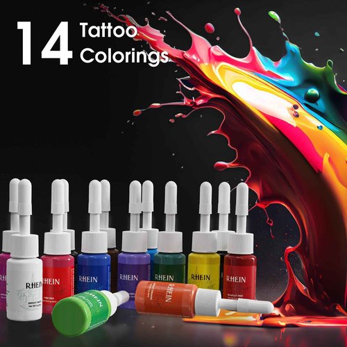 Wireless Tattoo Machine Kit Tattoo Gun Kit Rotary Pen Kit with 1400mAh Battery 7 Adjustable Strokes 14 Tattoo Inks 20pcs Mixed Size Tattoo Needles Cartridge for Professional Beginners RNE40KIT-1