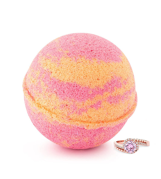 Ivy & Bauble Handmade Bath Bomb with Surprise Ring Inside | Fruity Punch Scent | Made in USA | No Paraben, No Preservatives, No Phosphate | Large 10 oz, Ring Size 9