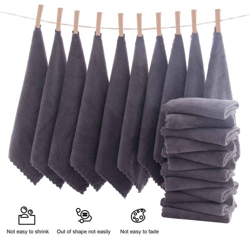 MOONQUEEN Ultra Soft Premium Washcloths Set - 12 x 12 inches - 72 Pack - Quick Drying - Highly Absorbent Coral Velvet Bathroom Wash Clothes (Grey)