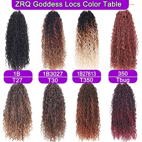 ZRQ 8 Packs Goddess Locs Crochet Hair 18 Inch Ombre Boho Faux Locs Crochet Braids 613, 3 Tone Pre Looped Bohemian Locs River Soft Locs Crochet Hair Synthetic Boho Faux Locs 1B27613#