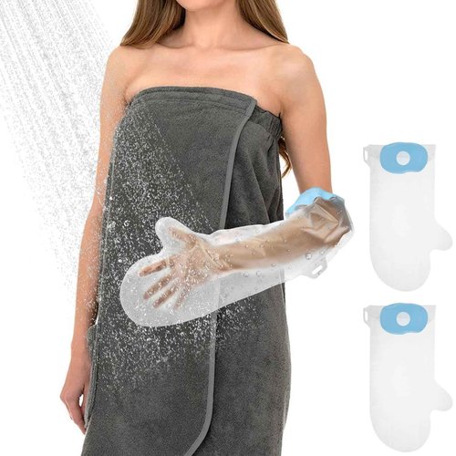 LGHWKETH Cast Cover Waterproof Reusable Shower Arm Cast Cover Soft and Comfortable Shower Protector for Showering Bathing Swimming (2PCS)