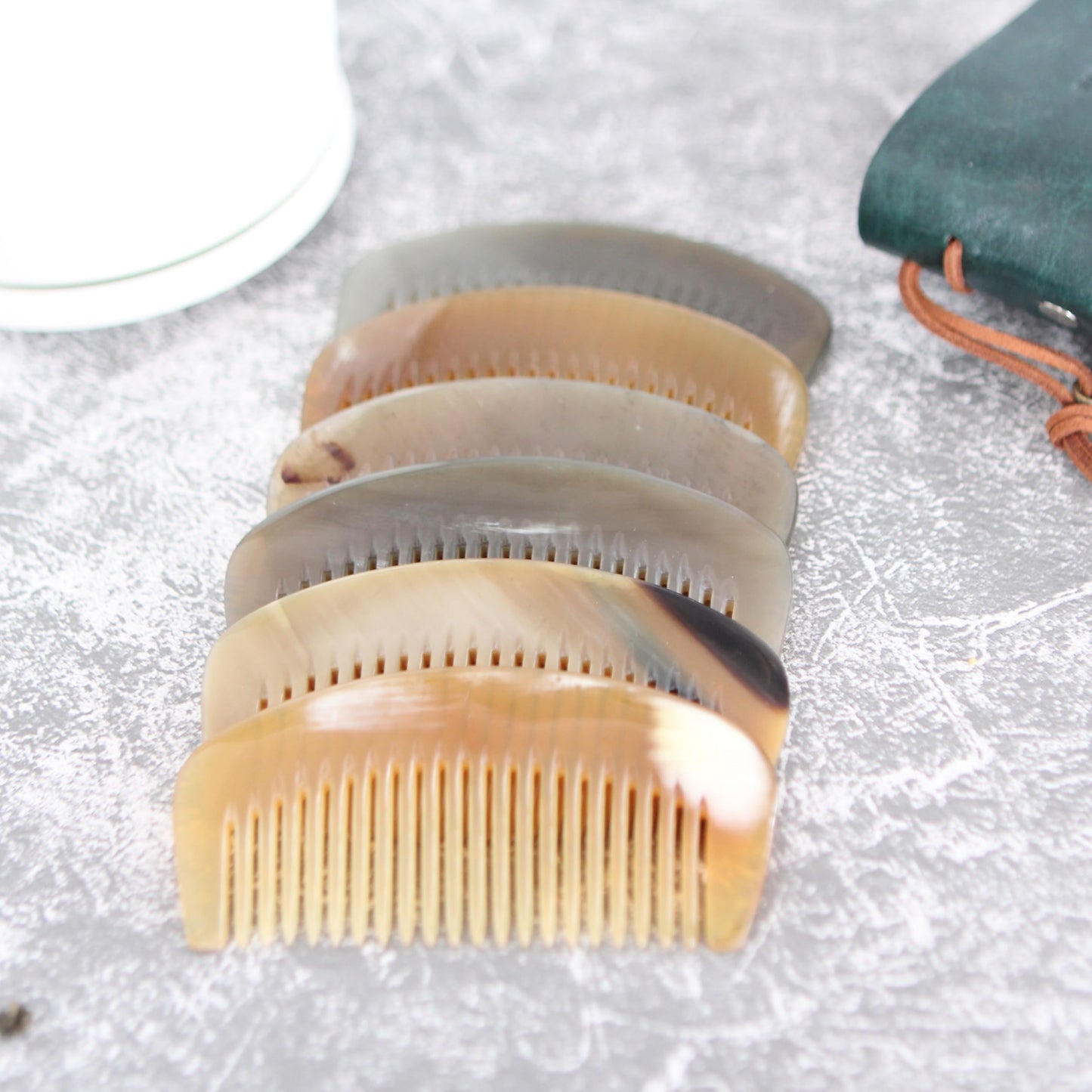 Natural Buffalo Horn Comb, Small Pocket Hair Comb, Anti-Static Handmade Horn Comb, Beard Comb, Fine Tooth Comb, Gift For Men Women Mom Wife Daughter, Mothers Day, Birthday (Style D (3.5 inch))