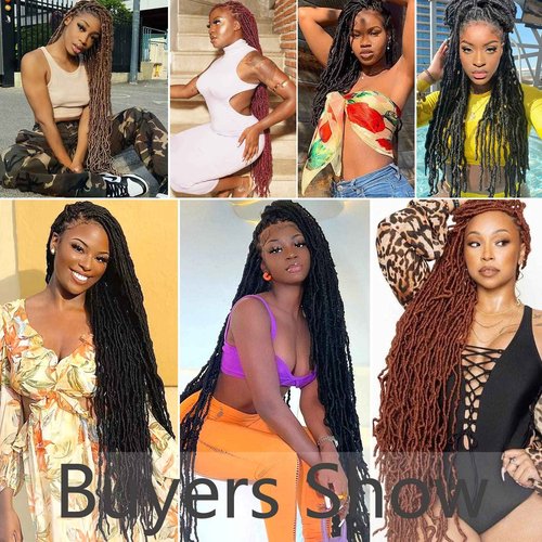 Soft Locs Faux Locs Crochet Hair 36 Inch 7 Packs Long Crochet Locs For Natural Butterfly Locs Crochet Hair Black Goddess Locs Pre looped Synthetic Hair Extensions (36 Inch (Pack of 7), 1B#)