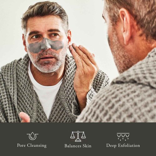 Caldera + Lab The Deep | Men's Organic Hydrating Clay Face Mask for Dry, Sensitive, & Normal Skin – Vegan, Natural & Antioxidant Packed Exfoliating Skincare Facial Treatment