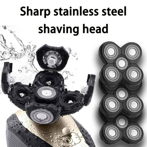 Shaver Replacement Blades Compatible with F-ree-bird Head Shaver Kit, 5 Blades Shaver Replacement Heads for Bald Men, Ruixin Replacement Blades for Flex-series Electric (3P)
