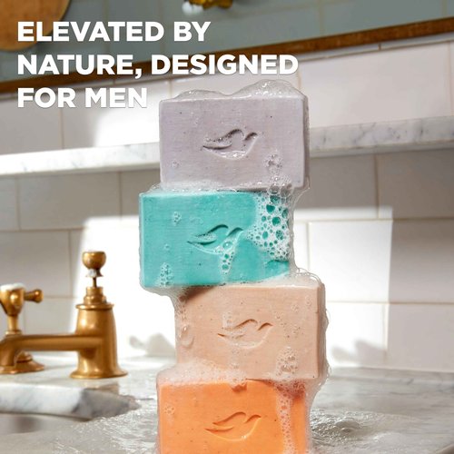 DOVE MEN + CARE Cleansing Soap Bar 4 Count to Rebuild Skin in the Shower Mixed Formulated Plant Based Ingredients 3.51 Oz