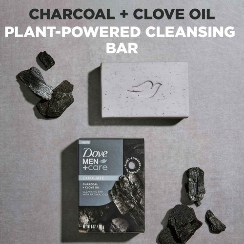 DOVE MEN + CARE Cleansing Soap Bar 4 Count to Rebuild Skin in the Shower Mixed Formulated Plant Based Ingredients 3.51 Oz
