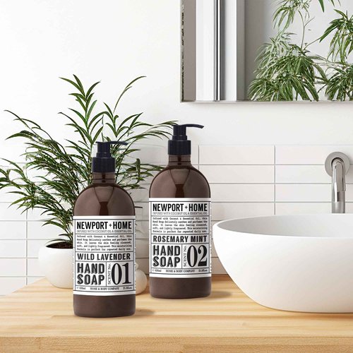 Newport Home Hand Soap, Wild Lavender and Rosemary Mint, 21.5 fl oz, Set of 4, Home and Body Co