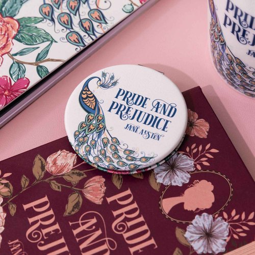 Steel Mill & Co Compact Mirror, Small Handheld Travel Mirror for Purse, Book Lovers/Book Club Stocking Stuffer Gift, Pride and Prejudice