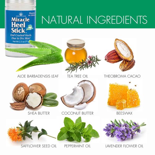 Heel Balm for Dry Cracked Feet - Miracle Heel Stick for Cracked Heel Repair - Heel Balm Stick for Cracked Heel Treatment - Formulated with Pure Aloe Vera, Tea Tree Oil, Shea & Cocoa Butters | 2.5 oz
