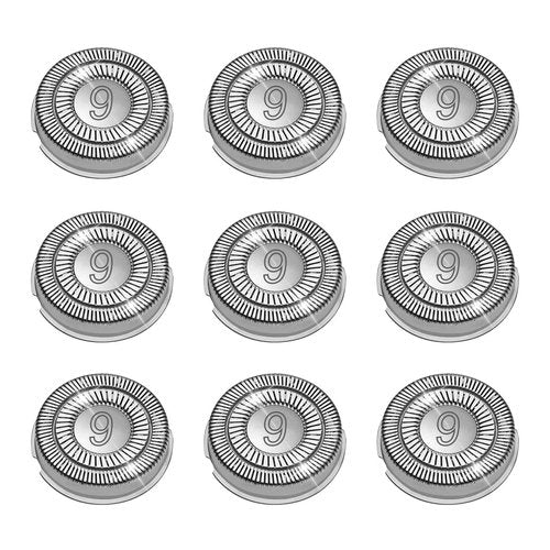 9 Pack SH90 Replacement Head Compatible with Philips Norelco Series 9000(S9xxx) /8000(S8xxx) ， Upgraded SH90 Compatibility Double blades for norelco 9000 replacement heads