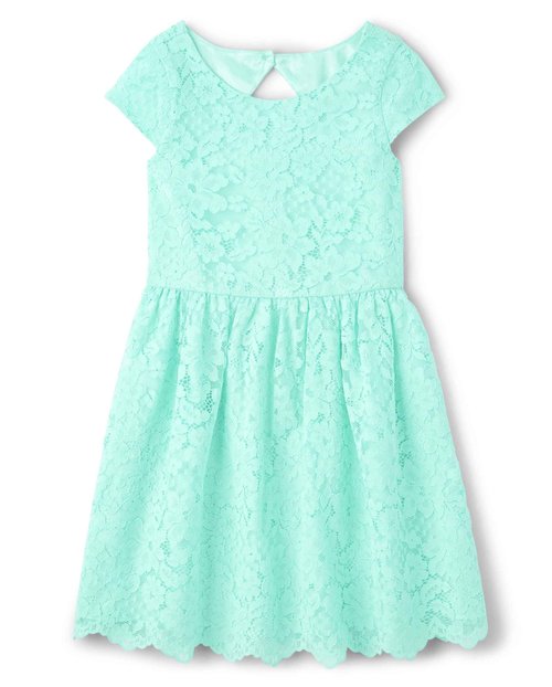 The Children's Place,Family Matching Dresses, Mommy and Me,Girls,Aqua Lace,10