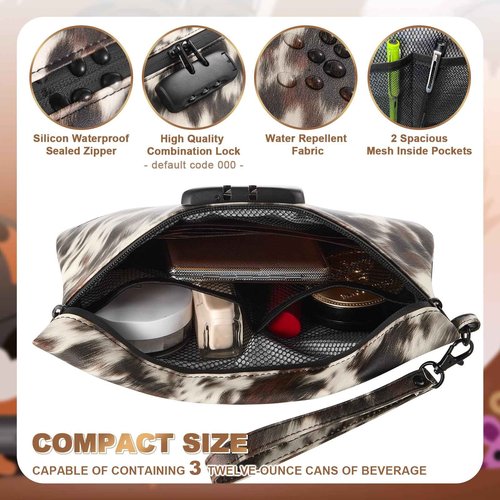 MAICHENG Secure Storage Bag with Combination Lock, Medicine Lock Bag, Travel Money and Cosmetic Organizer, 11 x 7.5 Inch