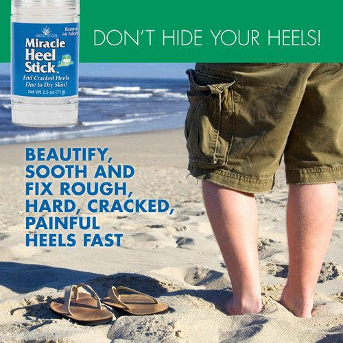 Heel Balm for Dry Cracked Feet - Miracle Heel Stick for Cracked Heel Repair - Heel Balm Stick for Cracked Heel Treatment - Formulated with Pure Aloe Vera, Tea Tree Oil, Shea & Cocoa Butters | 2.5 oz
