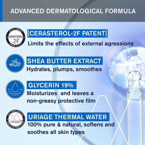 Uriage Xémose Cleansing Soothing Oil | Mild Foaming Nourishing Gel-in-oil, Face & Body, Fragrance & Soap-Free, 500 mL / 17 oz