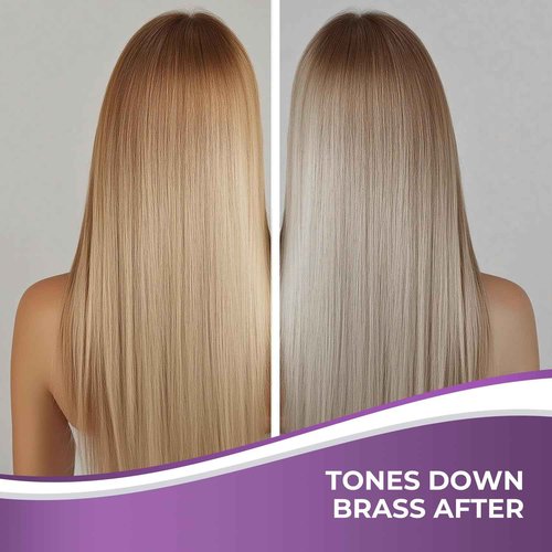 Karseell Purple Hair Mask with Argan Oil for Blonde Silver Gray Hair, Brass Neutralizing Treatment 16.9 fl oz + 1.69 fl oz