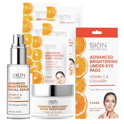Skin Aesthetics Vitamin C & Collagen Regimen - Anti-Aging, Collagen Boosting, Firming - Clean Beauty, Cruelty-Free Korean Skin Care for All Skin Types - Set of 4