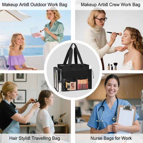 TANTO Travel Makeup Bag Extra Large Makeup Artist Set Bag Cosmetic Organizer Bag Nurse Tote Bags Hair Stylist Travelling Duffle Bag Pro Cosmetic Case with Adjustable Dividers for Makeup Beauty Lover