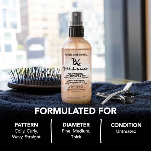 Bumble and bumble. Prêt-à-powder Post Workout Non-Aerosol Dry Shampoo Hair Mist | Cleanses Sweaty Hair + Eliminates Odor | Curly, Wavy, Straight, 4 Fl Oz