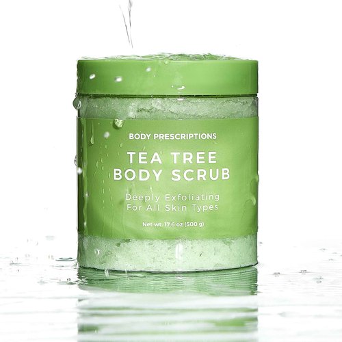 Body Prescription Deep Exfoliating Body Scrub - Cruelty-Free Formula for All Skin Types, 17.64 Ounce (Pack of 2), Tea Tree