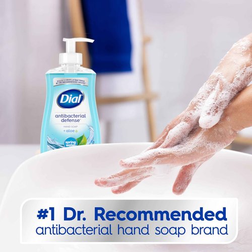 Dial Antibacterial Foaming Hand Wash, Spring Water, 7.5 fl oz (Pack of 6) & Antibacterial Liquid Hand Soap, Spring Water, 11 fl oz (Pack of 4)