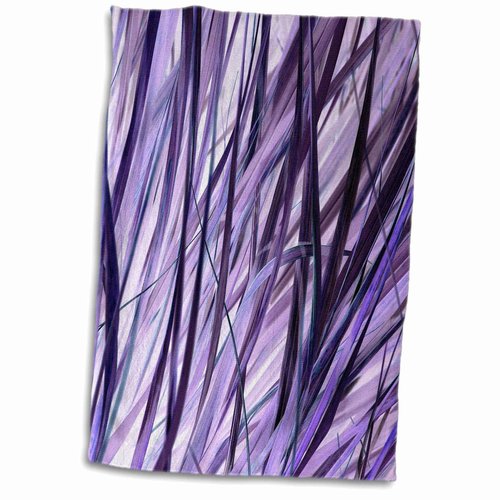 3D Rose Print of Purple Swaying Grasses Hand Towel, 15" x 22"