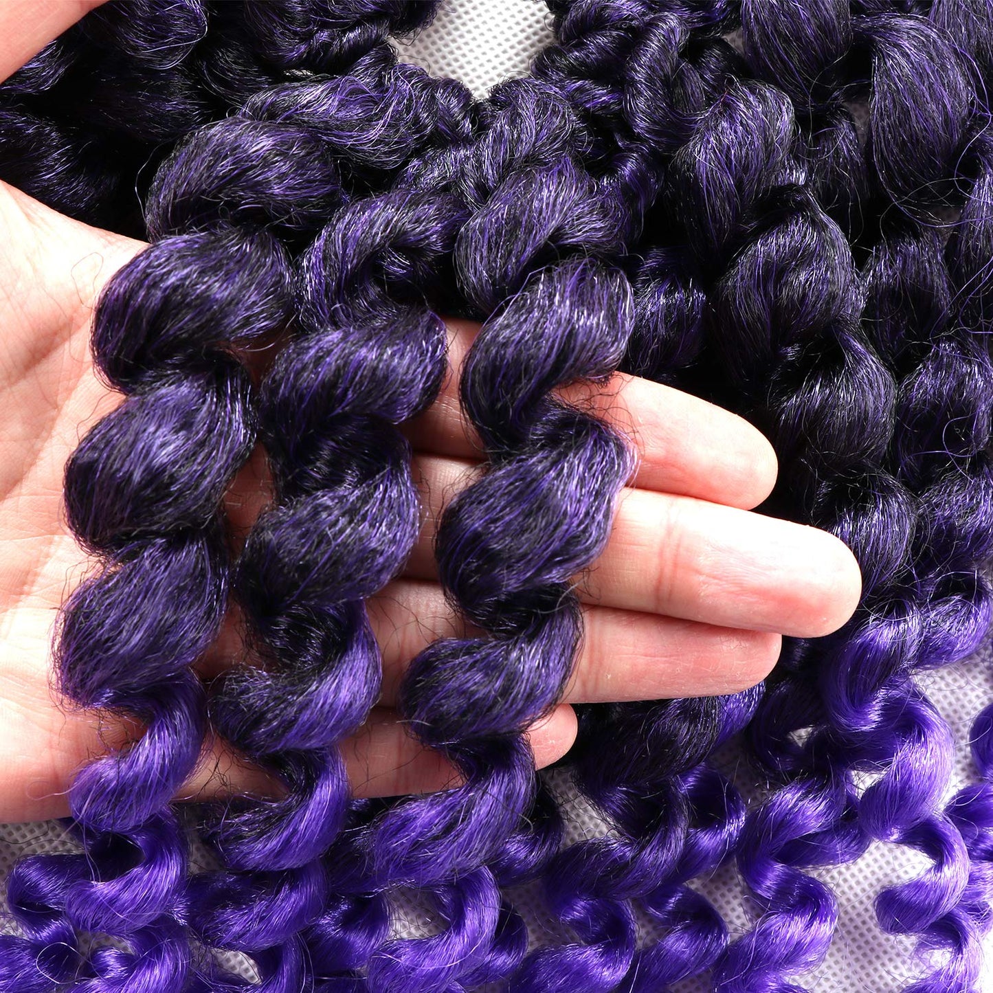 8 Inch Jamaican Bounce Crochet Hair 22 Strands Jumpy Wand Curl Crochet Hair 4 Packs Curly Crochet Hair for Black Women (8 Inch 4 Packs, T1B-Purple)