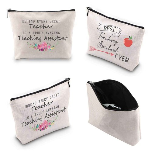 WCGXKO Teaching Assistant Gift Teacher's Aide Gift Teaching Assistant Zipper Pouch Cosmetics Bag Appreciation Gift (AMAZING Teaching Assistant)
